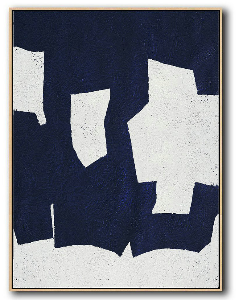 Abstract Painting Extra Large Canvas Art,Buy Hand Painted Navy Blue Abstract Painting Online,Large Canvas Wall Art For Sale
